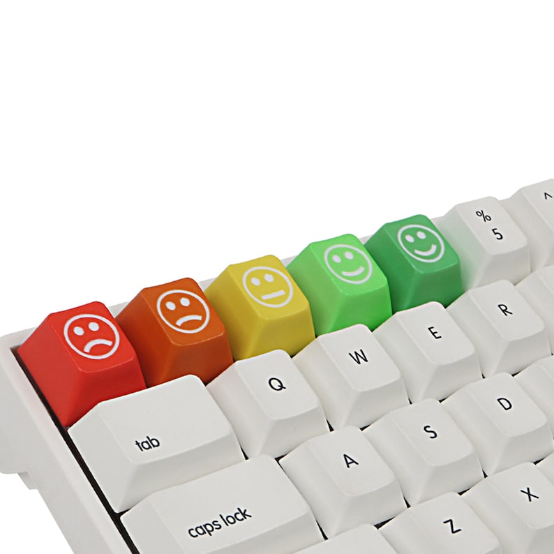 PBT Material Key Cap 5pcs Emoticon Key Cap Mechanical Keyboard Accessories Key Cap Keyboard Decoration. PBT Personalized Key Cap