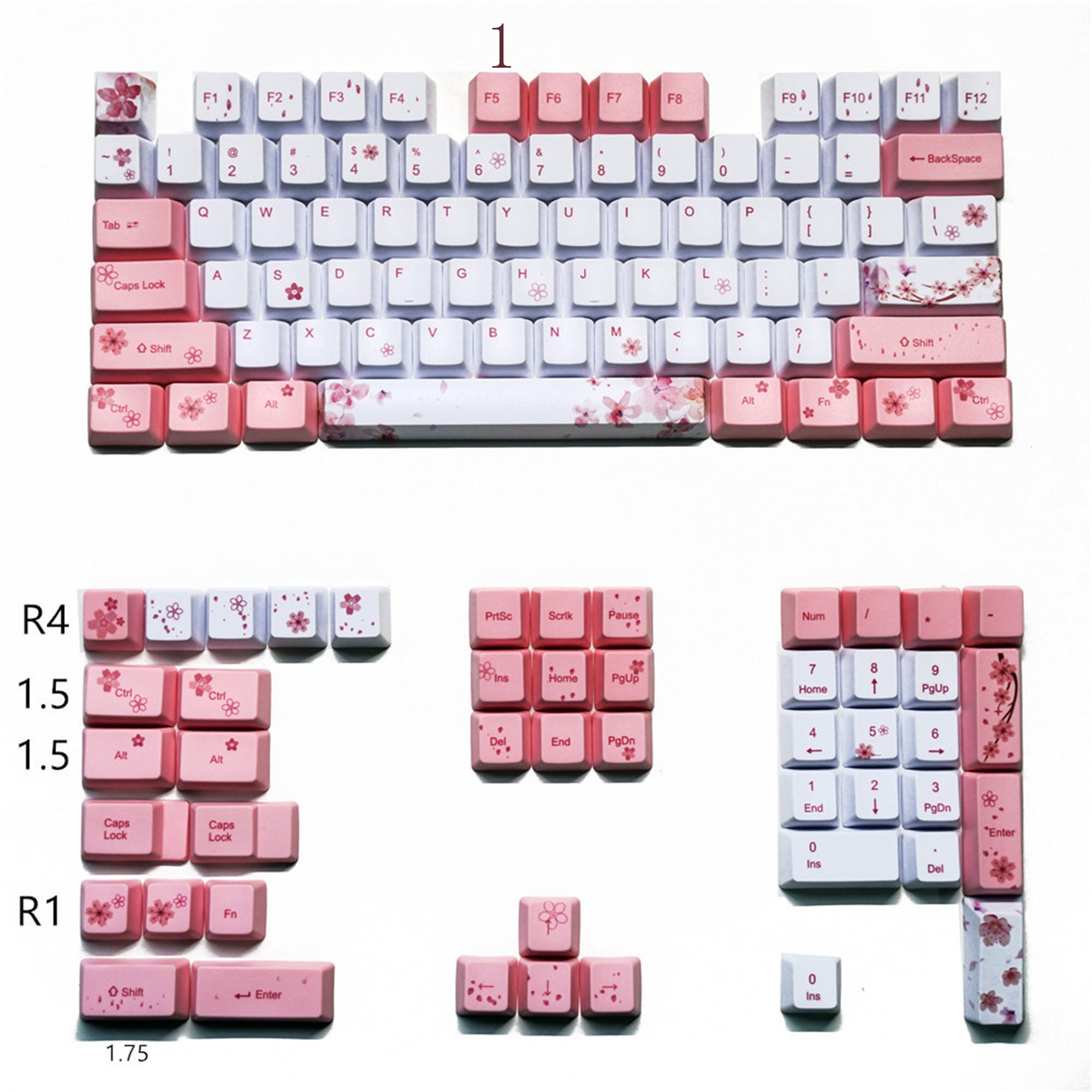Sakura Key Cap Set Cherry PBT Key Cap OEM Key Cap Etsy