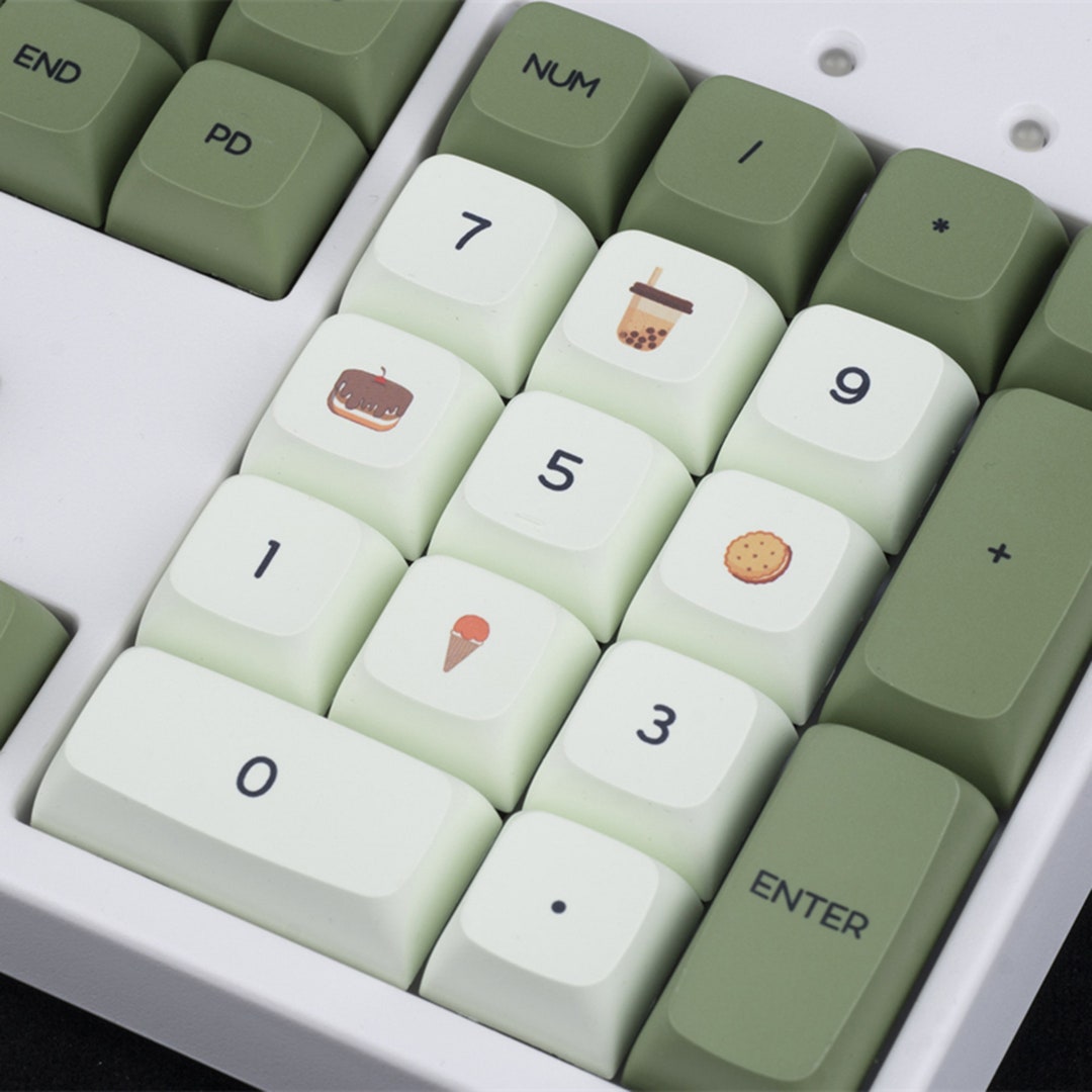 124pcs Matcha Tea Theme Keycap Set White Green Keycaps XDA Etsy