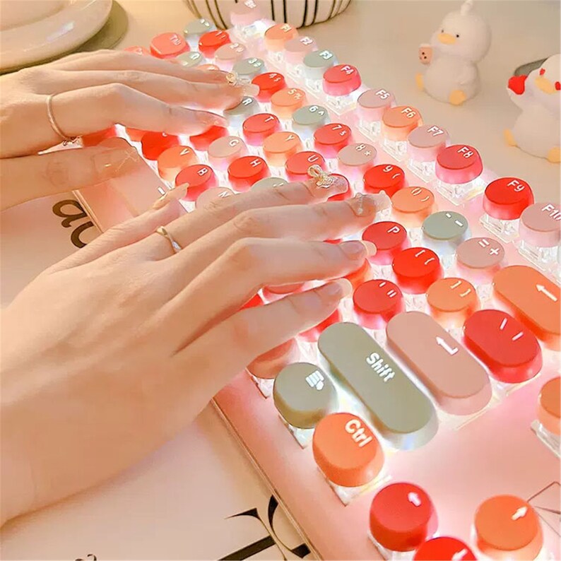 104 Keys Marolon Color Gaming Keyboard Rainbow Light USB Etsy