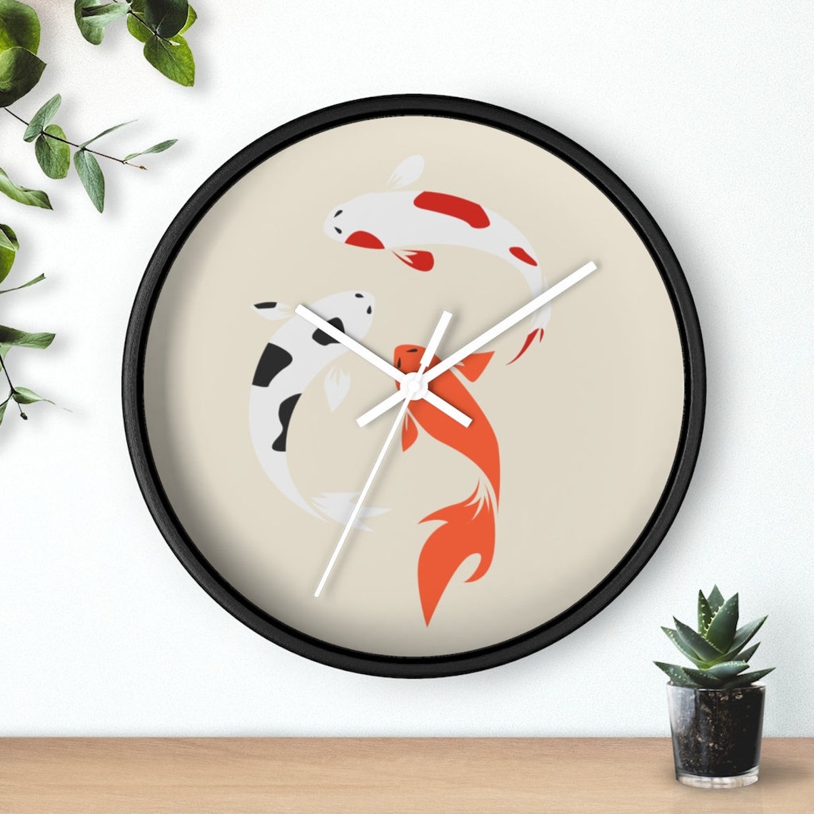 Japanese Koi Fish Wall Clock Elegant Wall Clock Oriental Etsy Australia