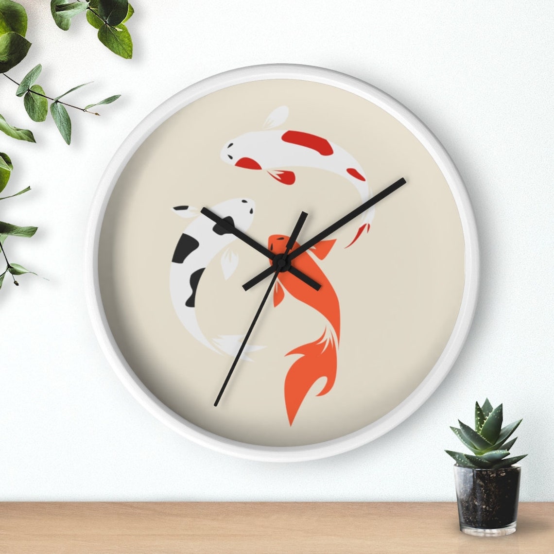 Japanese Koi Fish Wall Clock Elegant Wall Clock Oriental Etsy Australia