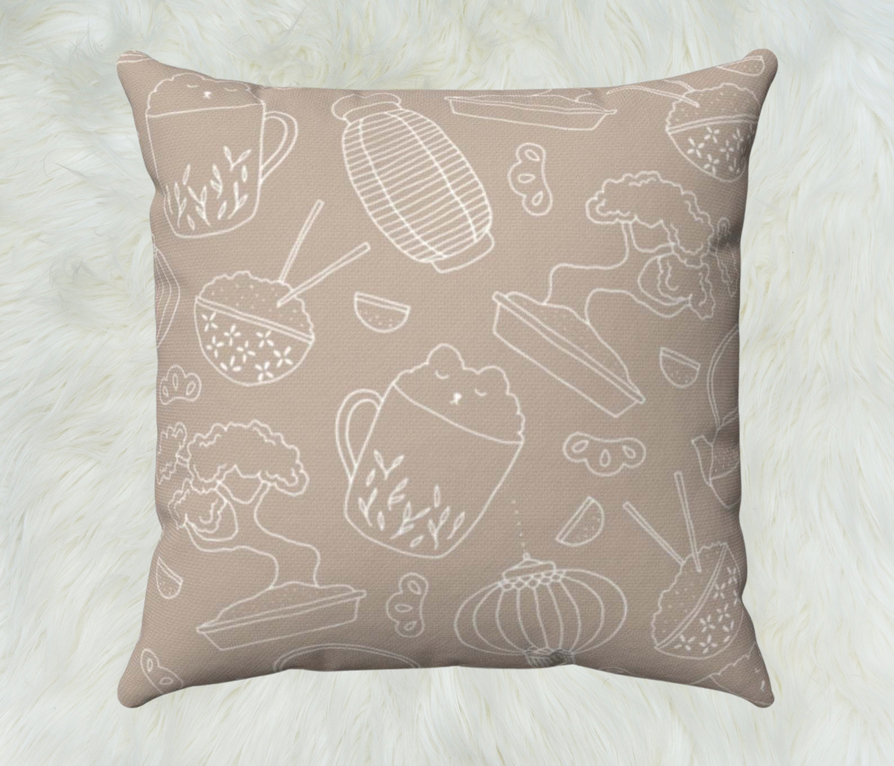 Japanese Inspired Throw Pillow Japanese Themed Pillow Etsy