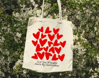 Herz-Einkaufstasche Valentinstag Geschenk Für sie Geschenk für ihn Paar Geschenk Umweltfreundliche Baumwolltasche Wiederverwendbare Liebestasche Einzigartiges Geschenk