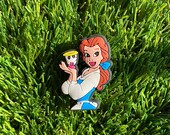 Princess belle and chip shoe charm for crocs clogs pin bracelets stocking stuffer cupcake toppers party favors