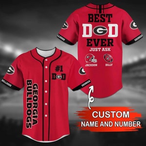 Red UGA Baseball Jersey Custom Name Georgia Bulldogs Gift