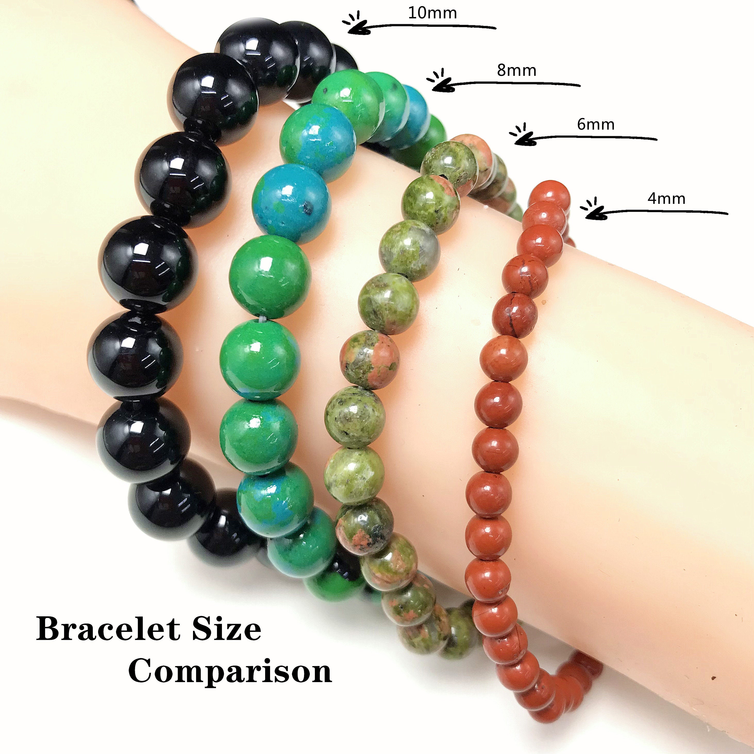 HL1971 Natural Jade Bracelet For Women Gradient Green Jade Bead Elastic Bracelet, Suitable For Christmas, Thanksgiving