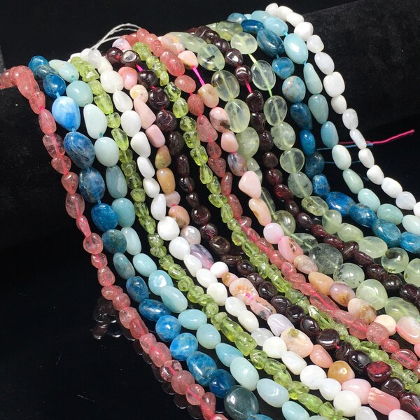 thumbnail image 2 of Natural Gemstone Chip Necklace - Multicolor Irregular Nuggets - 18-36 Inch Adjustable 2 of 6