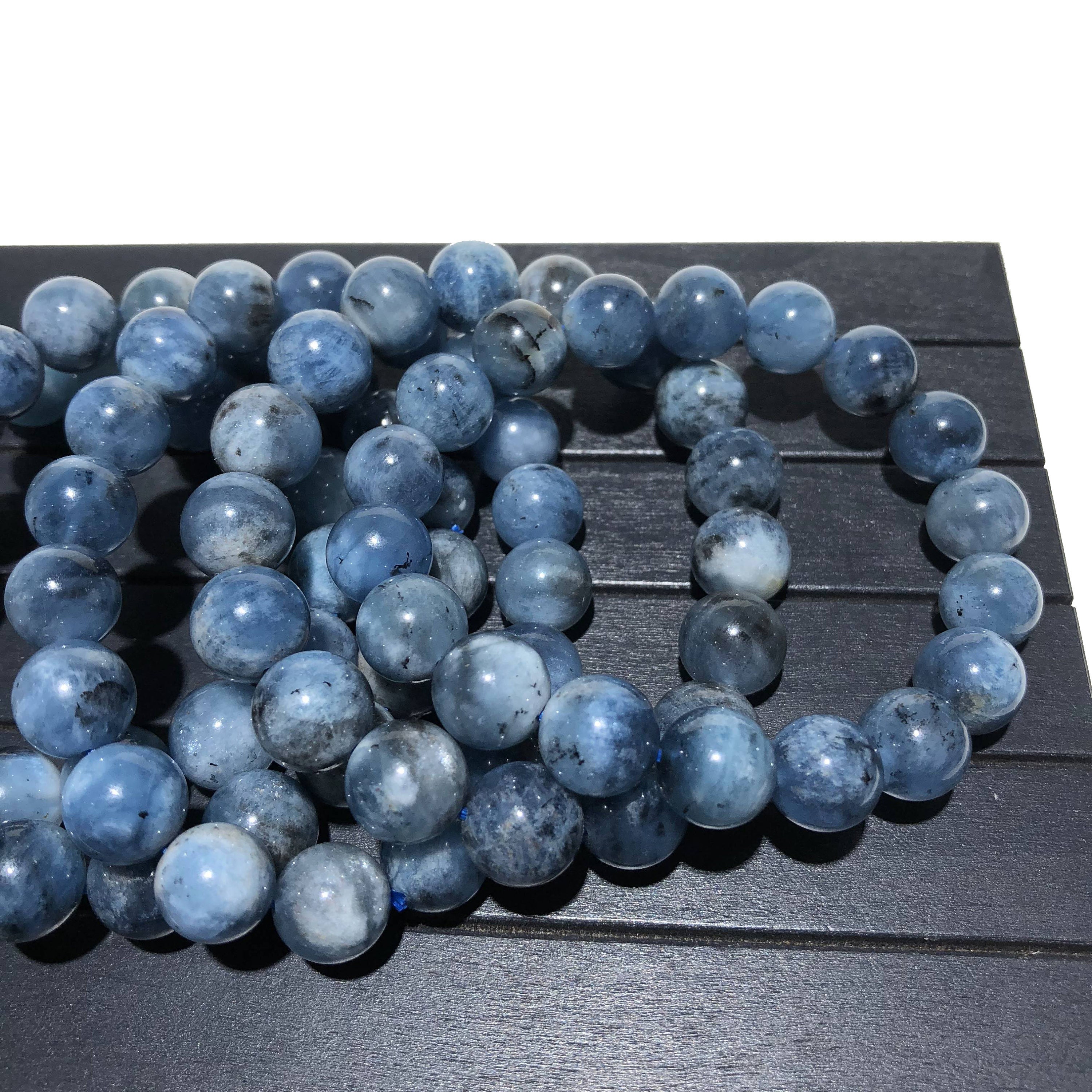 8mm Brazilian Aquamarine Gemstone Loose Beads – 15 Strands, Round Center-Drilled, Blue, Nickel-Free