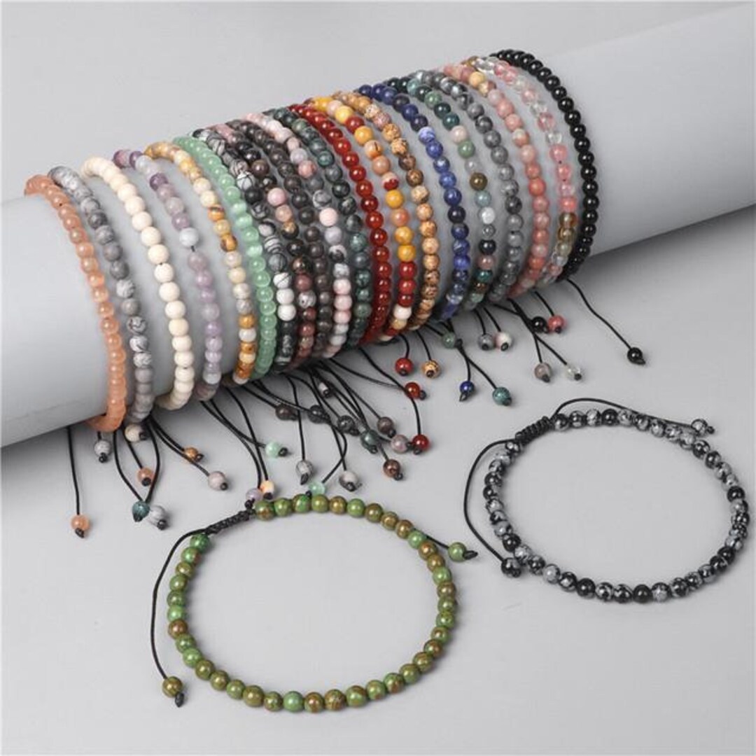 Wholesale Gemstone Beads Braided Bracelet 4mm 6mm 8mm for Women Men