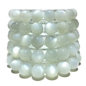 6mm 8mm 10mm 12mm Natural Milky Moonstone Beads Energy Gemstone Spacer Round Bead for Handcraft Bracelet Necklace DIY Jewelry Making Design