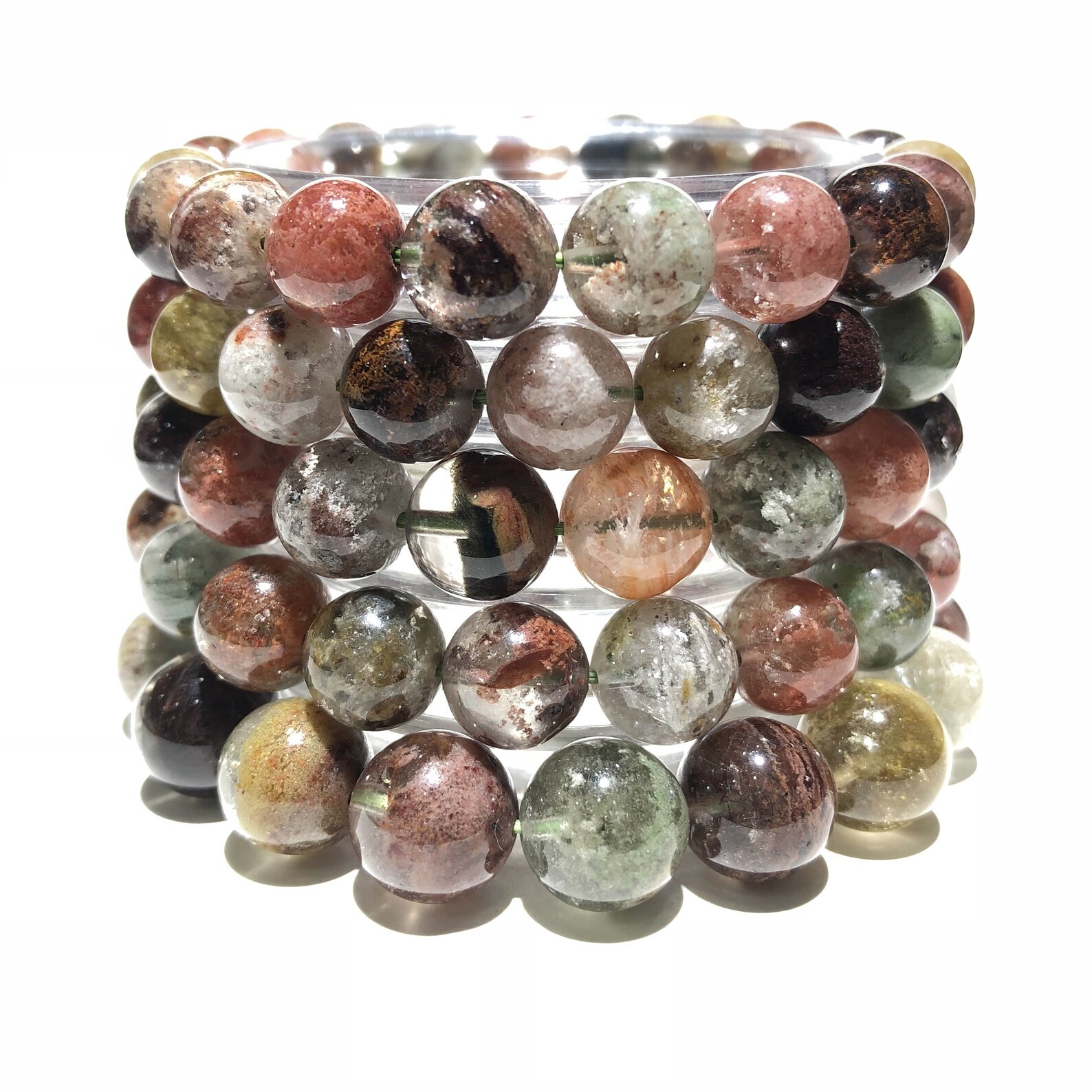 8mm Natural Colorful Phantom Bracelet Energy Gemstone Spacer Etsy