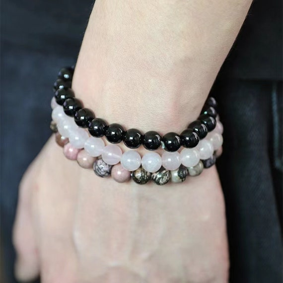 6MM Gemstone Beads Energy Power Crystal Reiki Healing Stretch Bracelet  Women Men