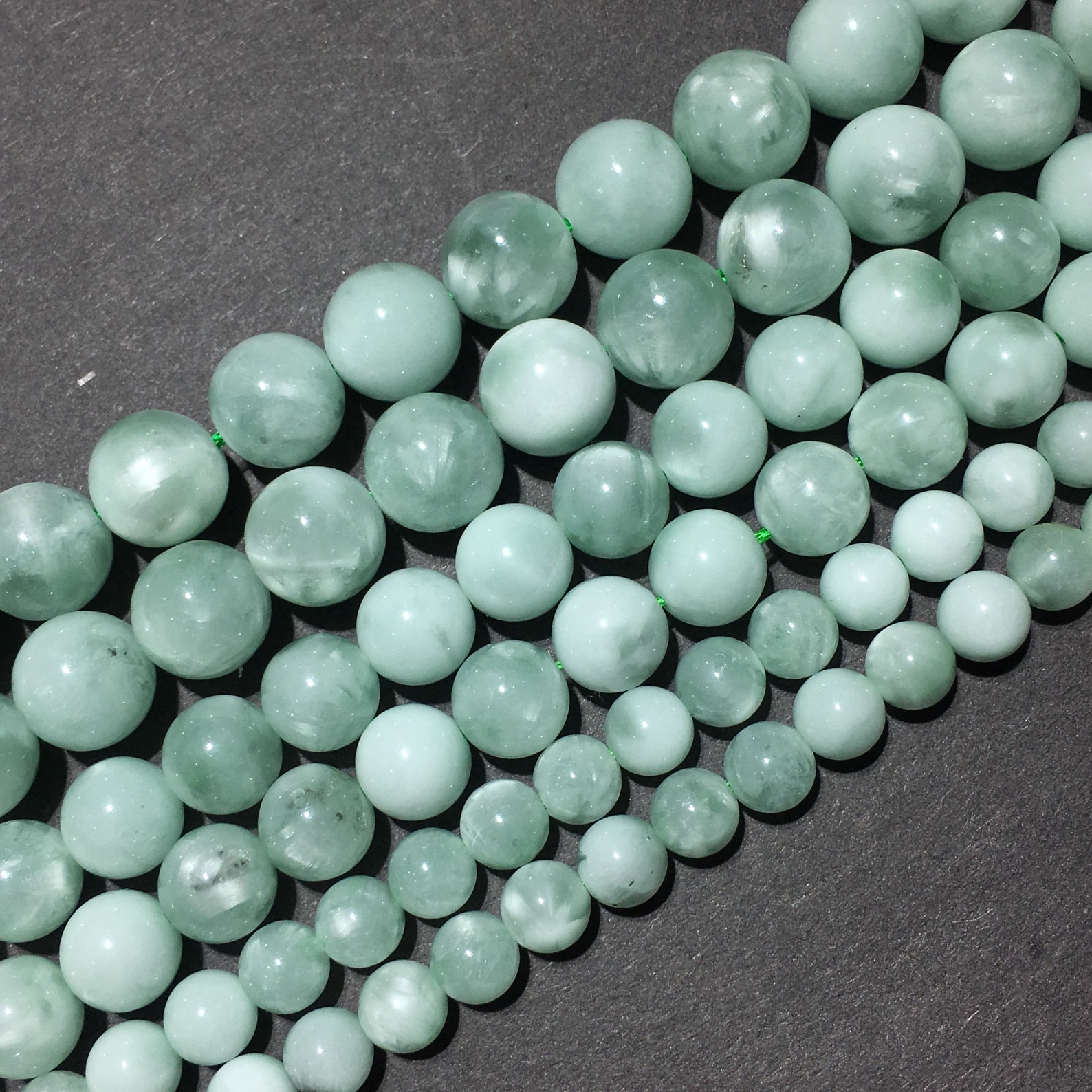 6mm Natural Green Angelite Beads Gemstone Spacer Round Beads Etsy