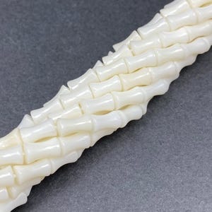 White Bamboo Coral Bead 3x7mm Bamboo Joint Tube Loose Spacer Bead for Handcraft Bracelet Necklace DIY Jewelry Making Bamboo Coral 15.5&quot;