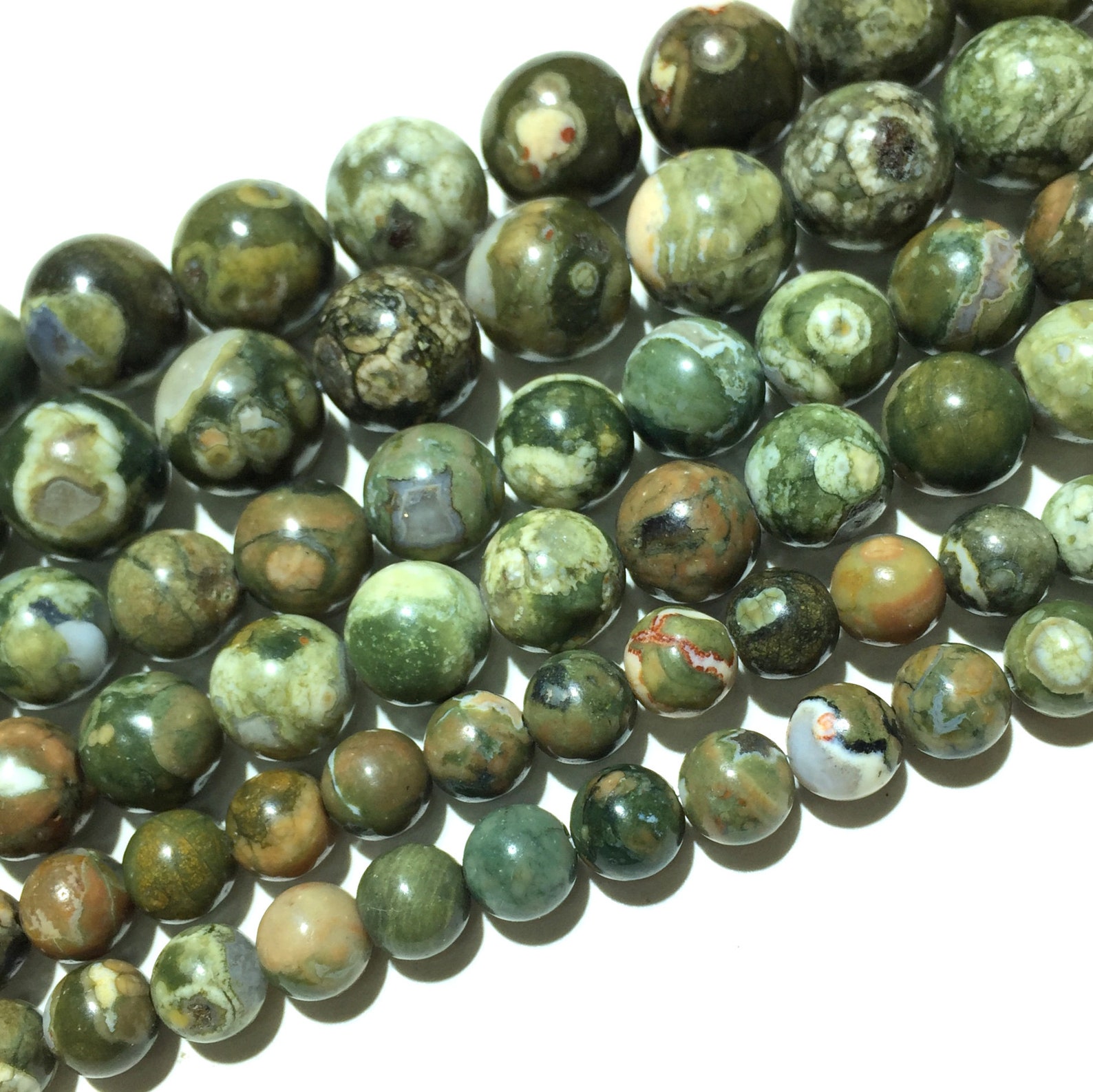 8mm Natural Rhyolite Beads Gemstone Spacer Round Beads for Etsy