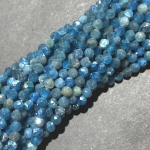 2mm 3mm 4mm Natural Apatite Beads Faceted Round Shape for Bracelet Necklace Diy Jewelry Making Gemstone Spacer 15inch,Faceted Apatite Beads