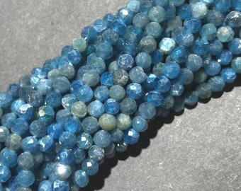 2mm 3mm 4mm Natural Apatite Beads Faceted Round Shape for Bracelet Necklace Diy Jewelry Making Gemstone Spacer 15inch,Faceted Apatite Beads