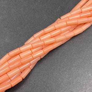 Light Orange Bamboo Coral Bead 3x7mm Smooth Tube Loose Spacer Bead for Handcraft Bracelet Necklace DIY Jewelry Making Bamboo Coral 15.5&quot;