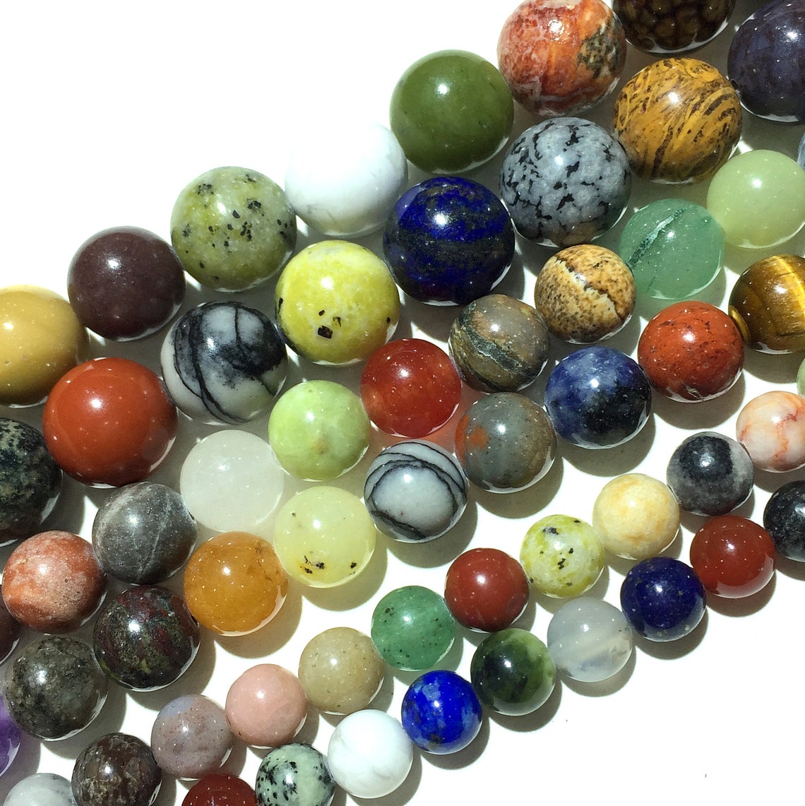12mm Natural Mix Color Jasper Bead Gemstone Spacer Round Beads Etsy