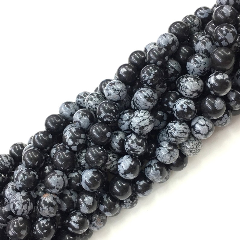 6mm Natural Snow Flake Jasper Bead Gemstone Spacer Round Beads for Handcraft Bracelet Necklace DIY Jewelry Making Design 15 inch Long Strand