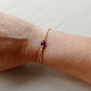 Fine bracelet, natural stone, amethyst, pearls image 4