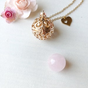 Bola de grossesse, bijoux de maternité, pierre naturelle, quartz rose, amour et douceur 画像 2