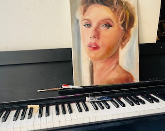 Scarlett Johansson oil portrait painting