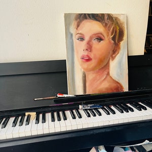 Scarlett Johansson oil portrait painting