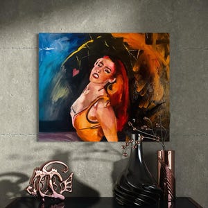 Ragaetton dancer redhead, fierce orange woman painting