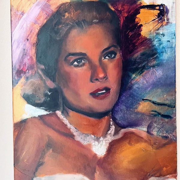 Original painting of Grace Kelly, oil painting