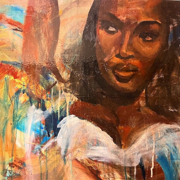 Naomi Campbell portrait painting