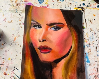 Lana del Rey original oil painting on paper, A4 size