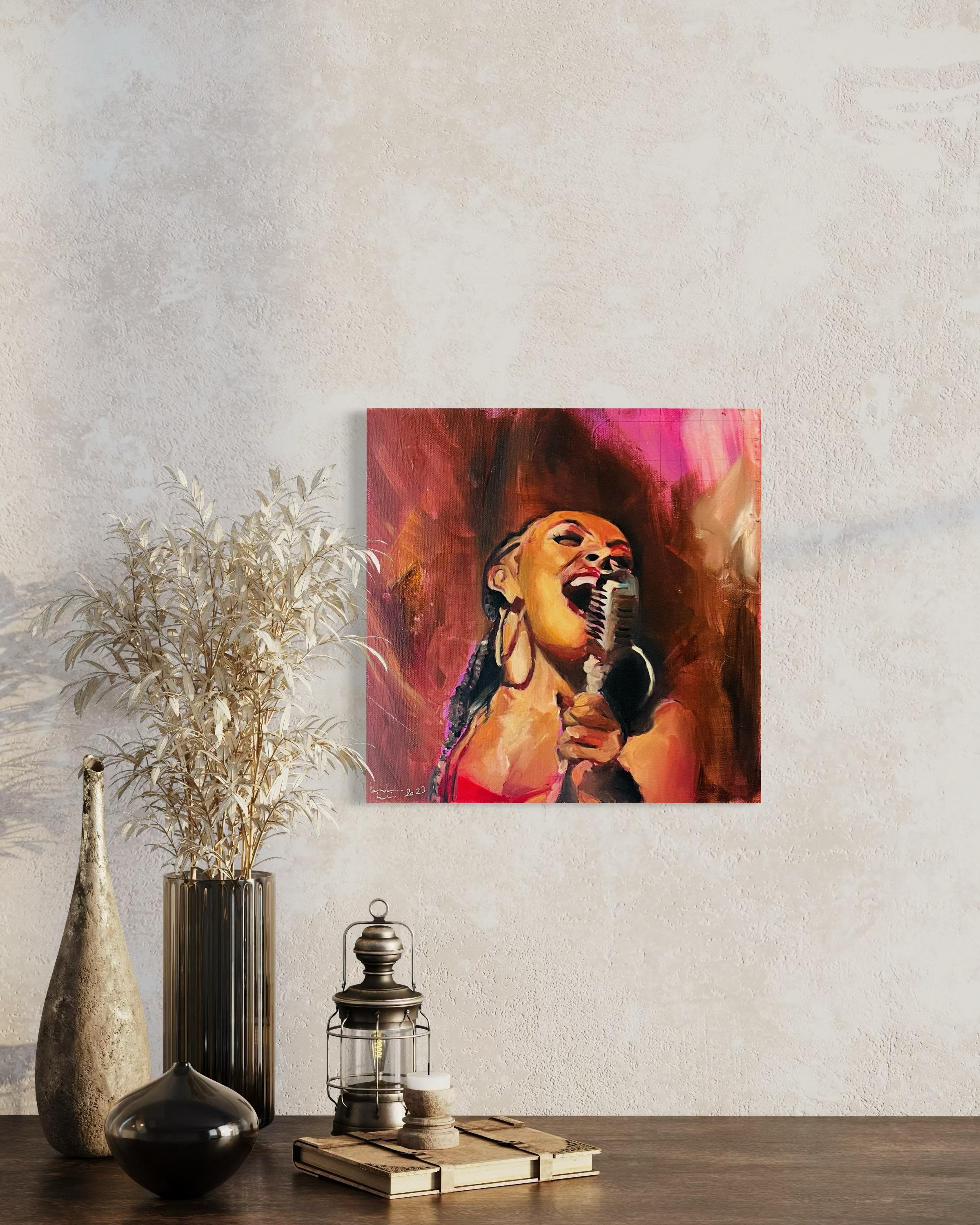 Tableau Mural Nicki Minaj Grunge Urban - Impression Sur Toile Moderne, Couleur Bordeaux, Neuf
