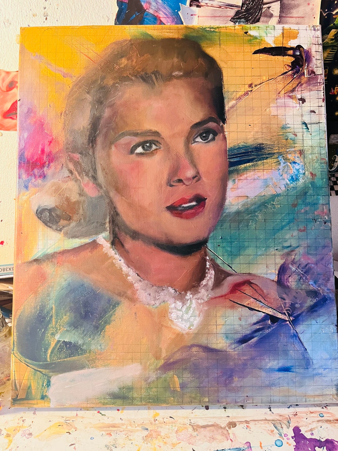 Original Painting of Grace Kelly Oil Painting Etsy
