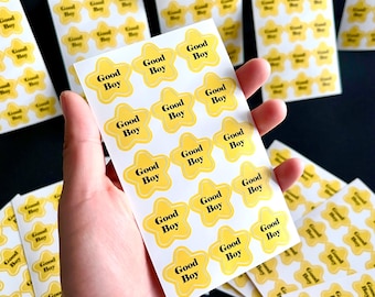 Good Boy Gold Star Sticker Sheet: Waterproof Vinyl Decals