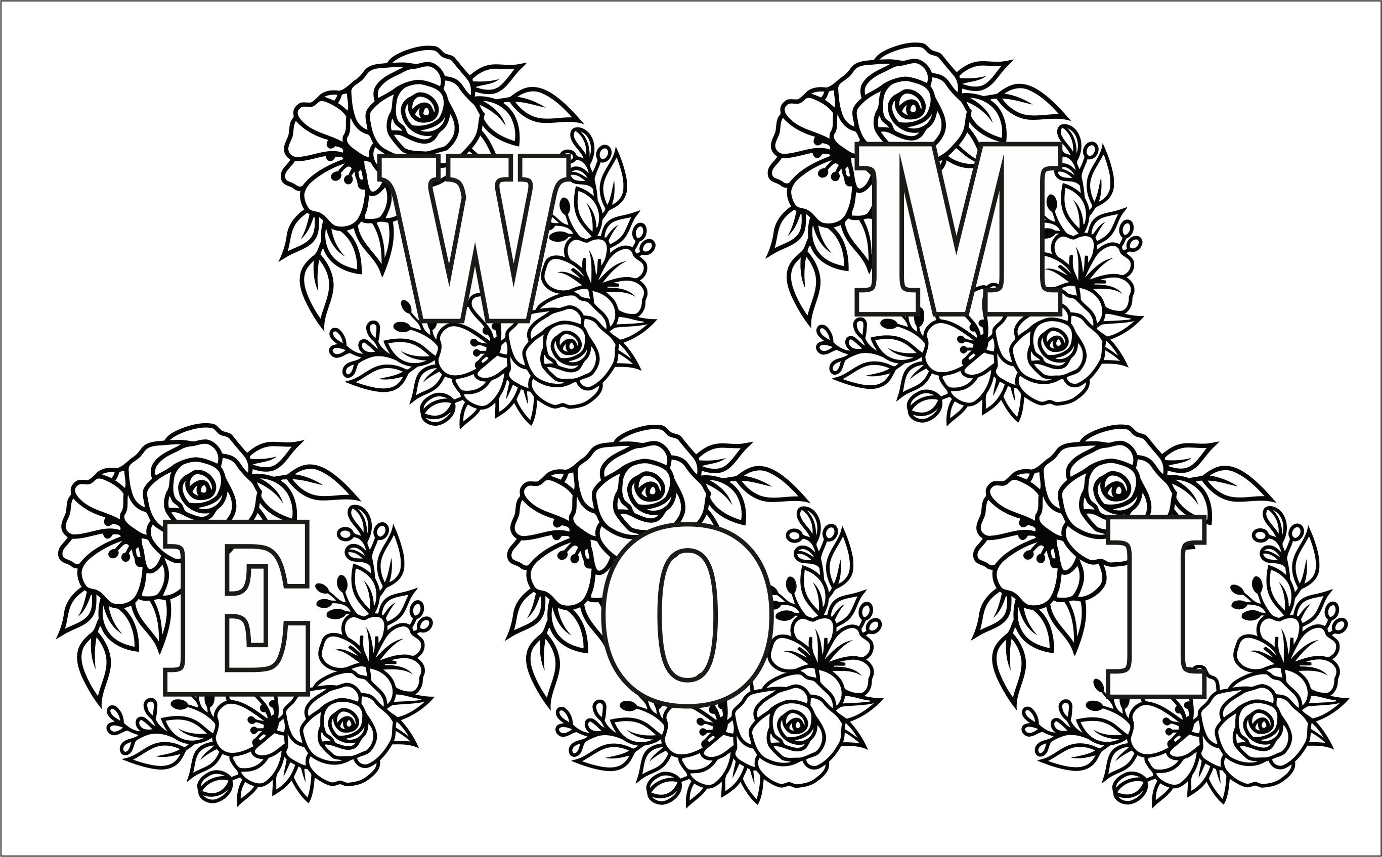Floral Monogram Hand Embroidery Pattern Alphabet Modern - Etsy