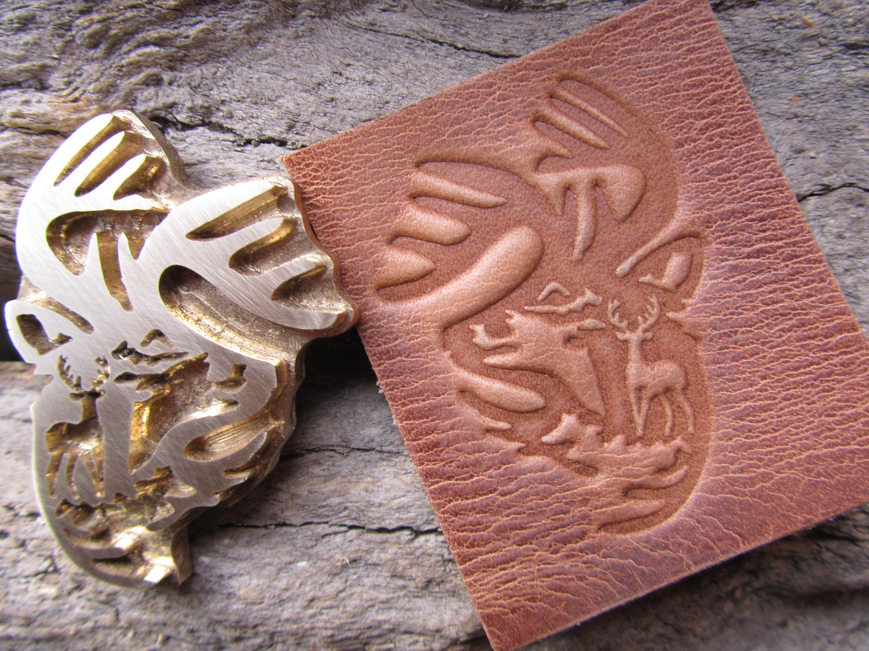 Custom leather stamp DEER .Customized Brass Stamp for Etsy