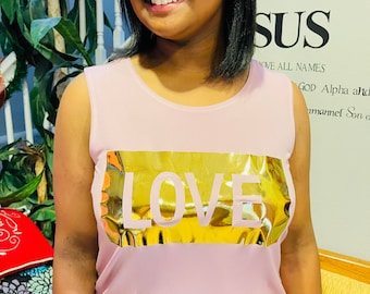 Love Gold Foil Tank