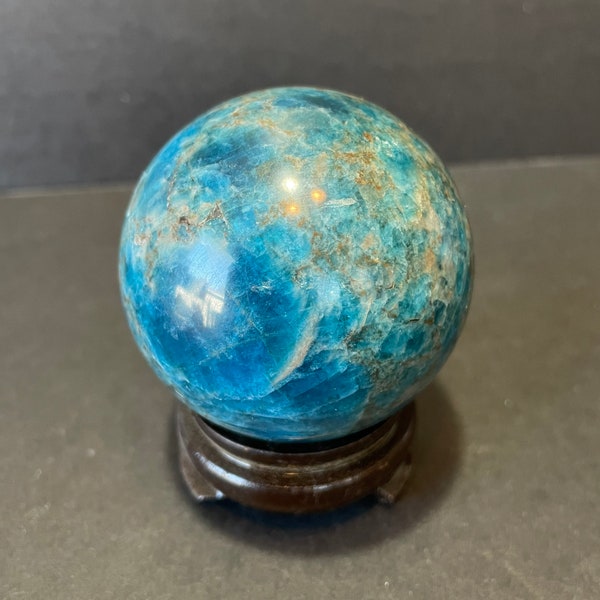 Esfera apatita azul, cristal de esfera apatita azul, esfera de cristal, esfera de piedra