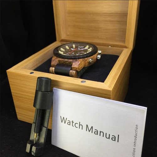 KunHuang Wood Watch, ENGRAVING INCLUDED! Mens Wood Watch,Wood Watches for him, personalize watch, Boyfriend Gift, Gifts for order Dad