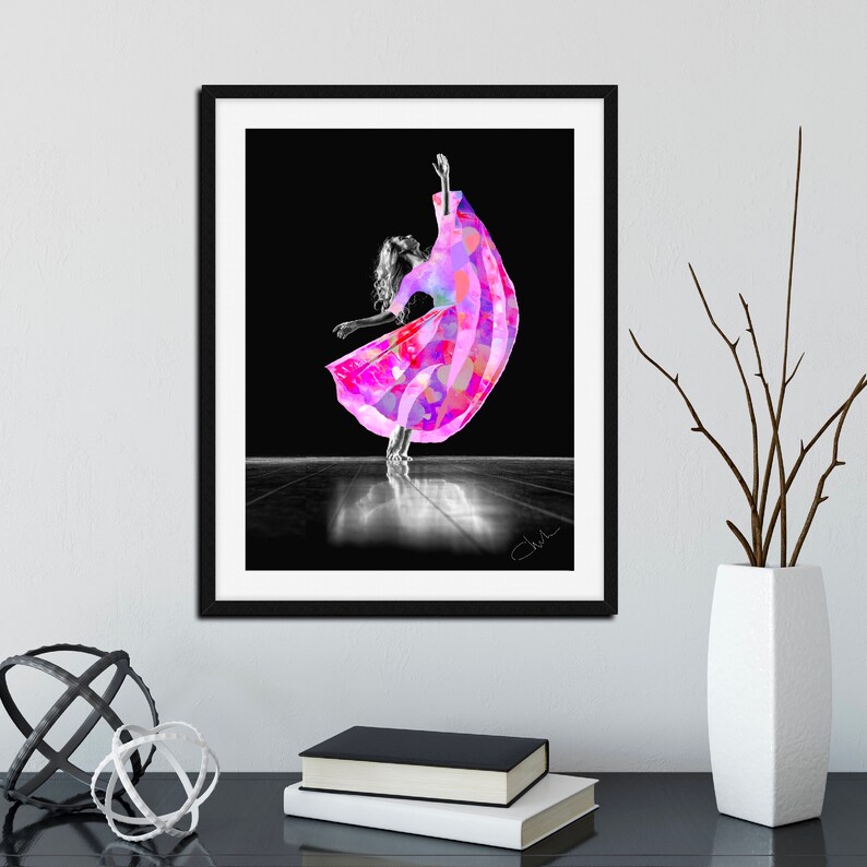 dance studio The Dancer modern portrait digital download modern dance living room decor