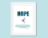 Hope, Future, Prosperity Quote, Jeremiah 29 11, digital download, Christian gift
