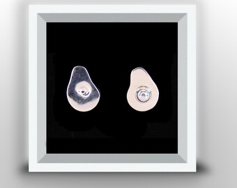 Sterling silver avocado stud earrings, fun jewellery, quirky earrings