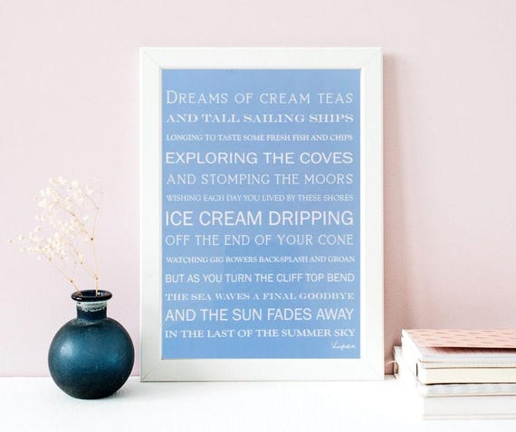 Coastal Poem Print | British Seaside Typography Wall Art (Digital Download)