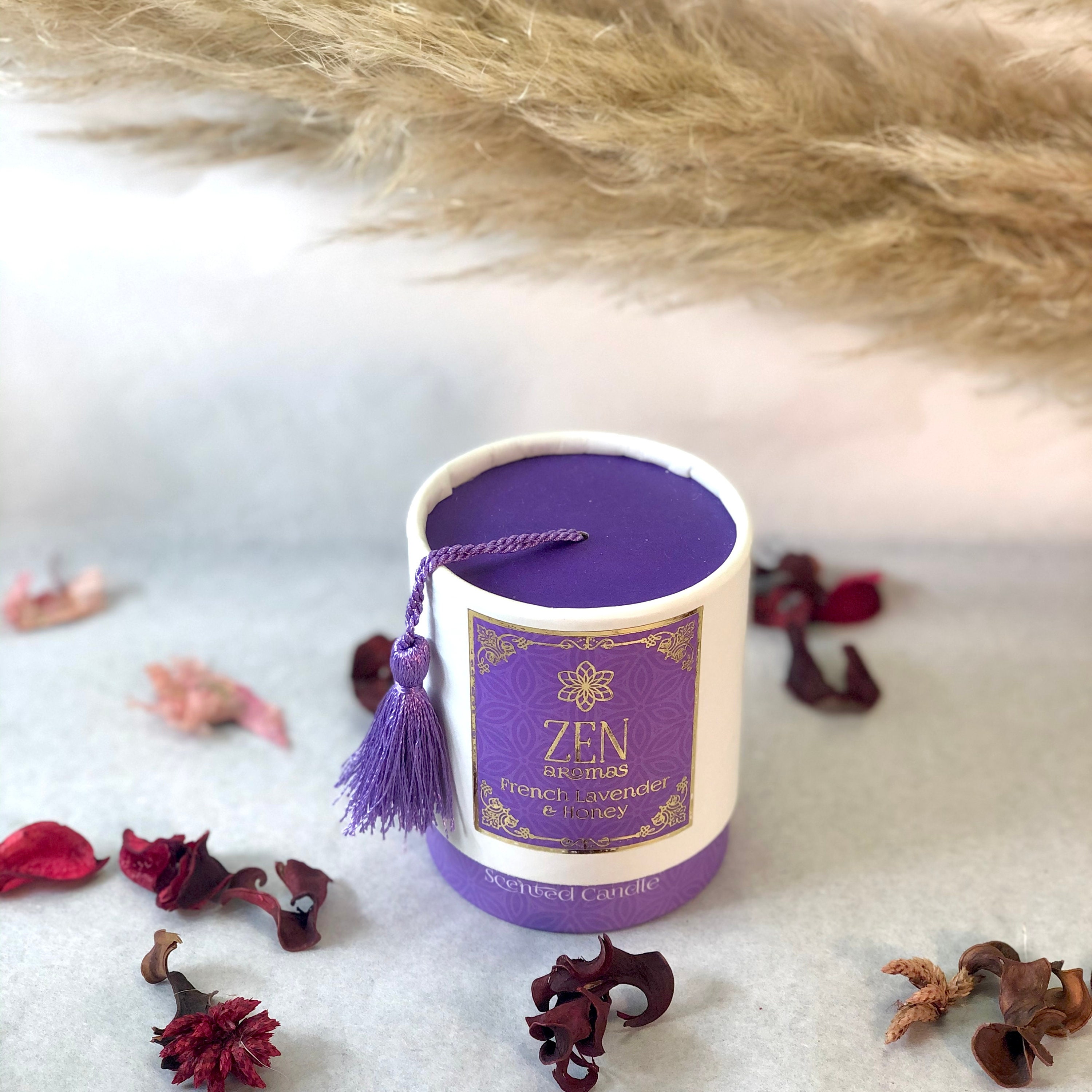 Zen Scented Candles Lavender Scented Candles Meditation Etsy