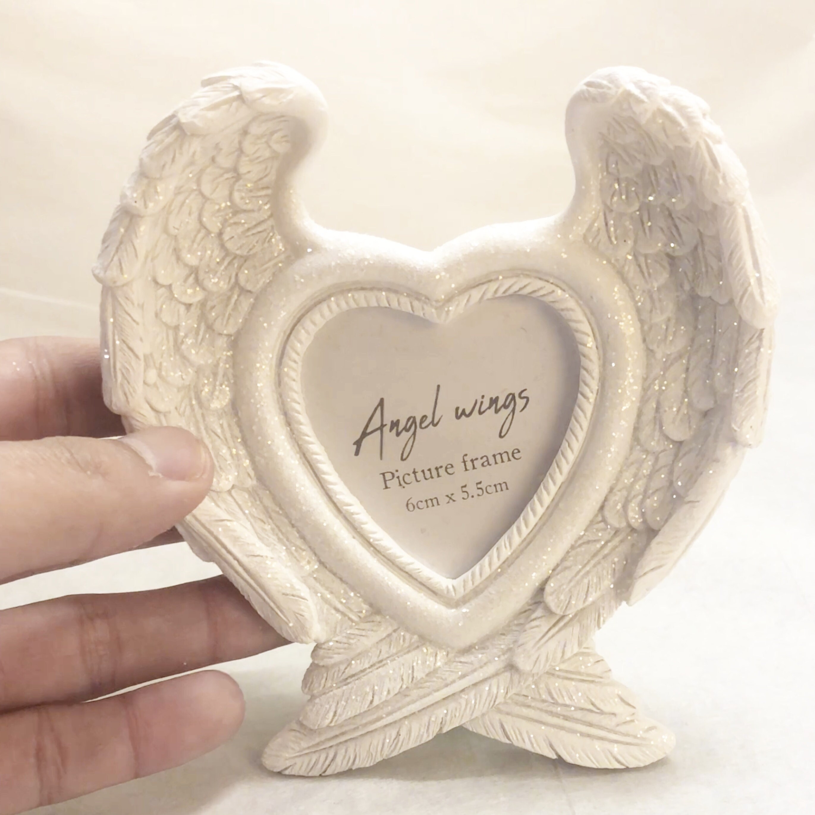 Angel Wings Photo Frame White Glitter Frame Sparkling Angel Etsy