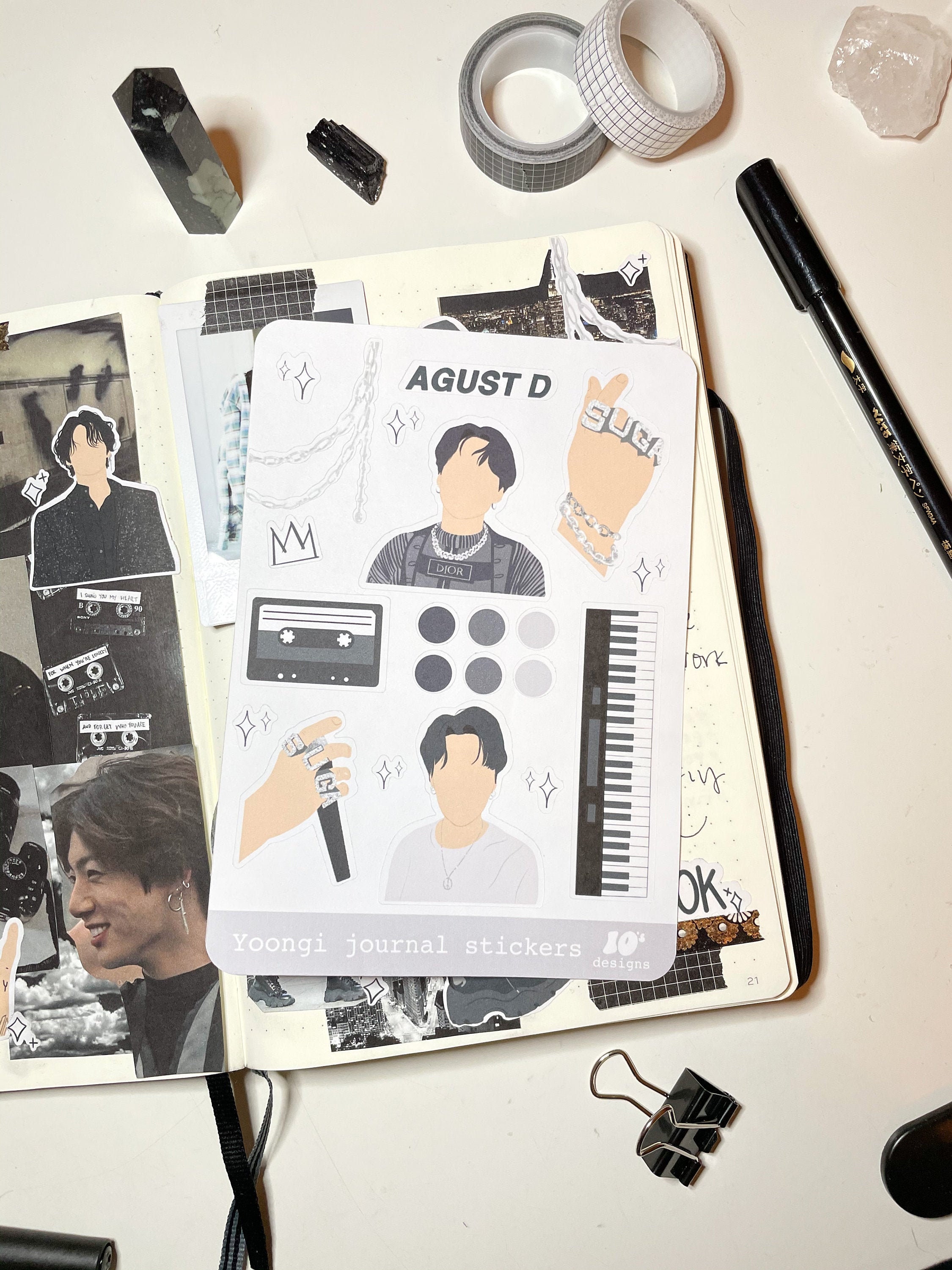 Yoongicore Journal Stickers - BTS Yoongi sticker sheet