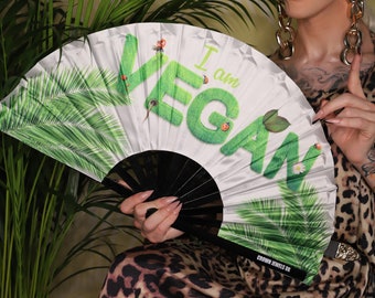 I’m a Vegan, Drag Queen Bamboo Hand Fan, Fans, Clack Fan, Loud Fan, Bang Fan