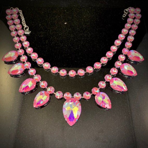 Buy Pink AB Double Necklace Bespoke Necklace Adjustable Drag